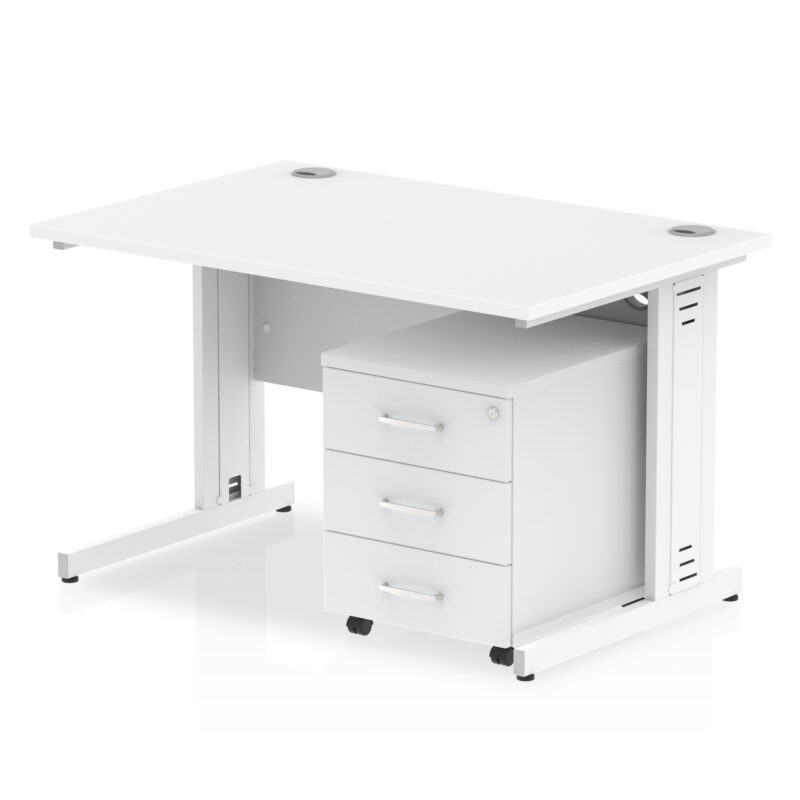 Surge 1200mm Cable Managed Straight Desk With Mobile Pedestal - Image 24