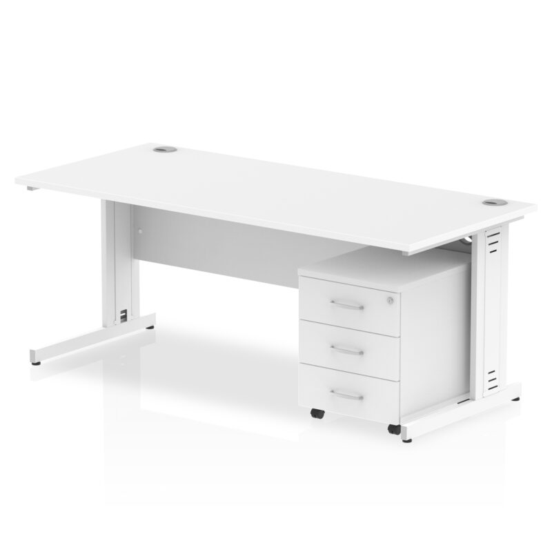 Surge 1800mm Cable Managed Straight Desk With Mobile Pedestal - Image 24