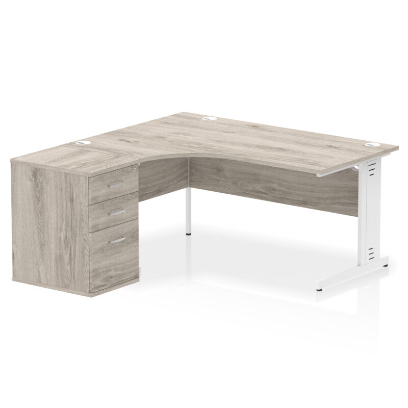 Surge 1600mm Cable Managed Left Crescent Desk Workstation - Image 9