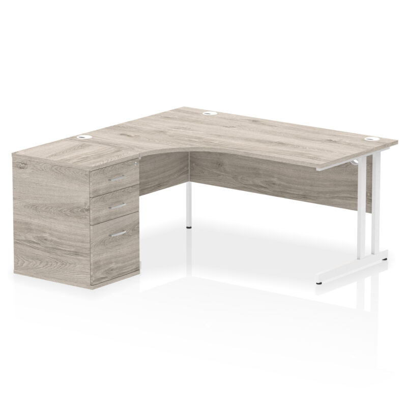 Surge 1600mm Cantilever Left Crescent Desk Workstation - Image 9
