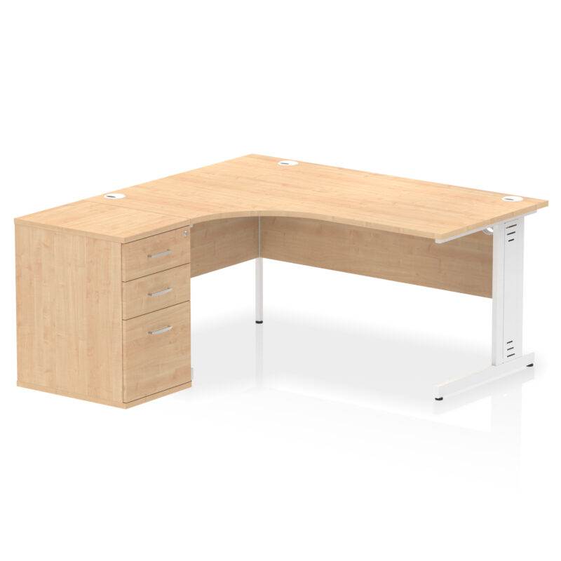 Surge 1600mm Cable Managed Left Crescent Desk Workstation - Image 15
