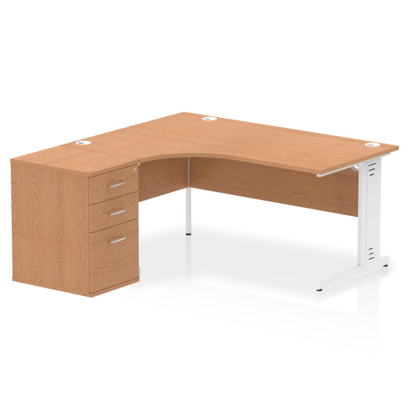Surge 1600mm Cable Managed Left Crescent Desk Workstation - Image 21