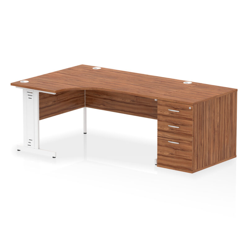 Surge 1600mm Cable Managed Left Crescent Desk Workstation - Image 30