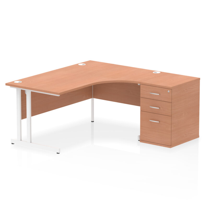 Surge 1600mm Cantilever Right Crescent Desk Workstation - Image 3