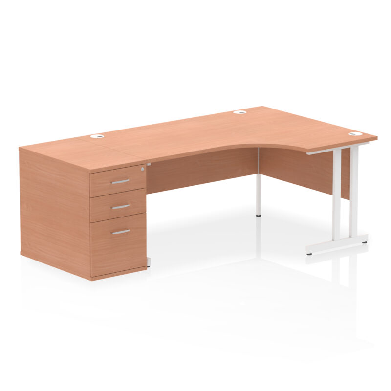 Surge 1600mm Cantilever Right Crescent Desk Workstation - Image 6