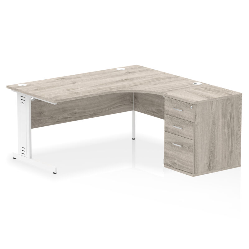 Surge 1600mm Cable Managed Right Crescent Desk Workstation - Image 9