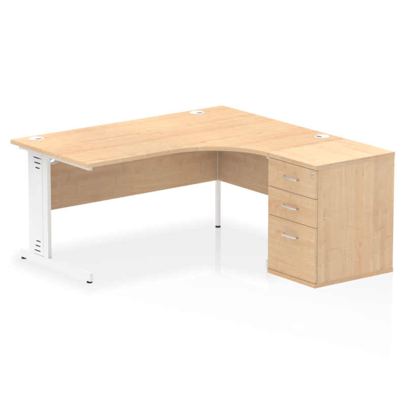 Surge 1600mm Cable Managed Right Crescent Desk Workstation - Image 15