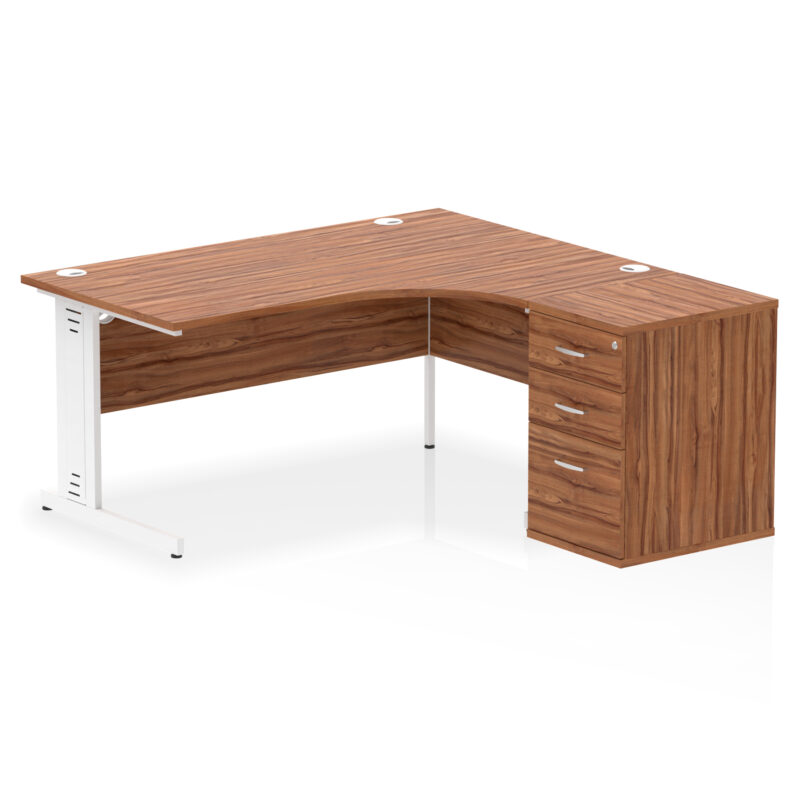 Surge 1600mm Cable Managed Right Crescent Desk Workstation - Image 27