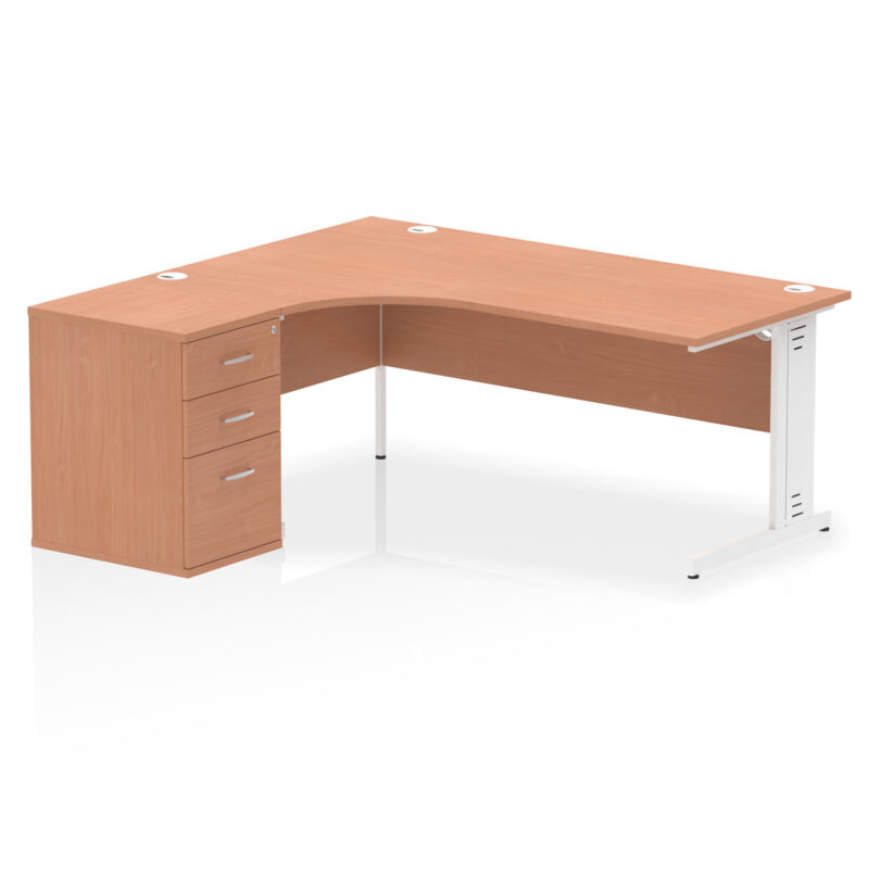 Surge 1800mm Cable Managed Left Crescent Desk Workstation - Image 3