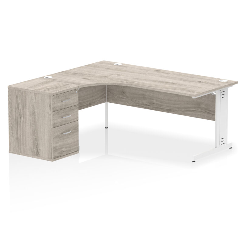 Surge 1800mm Cable Managed Left Crescent Desk Workstation - Image 9