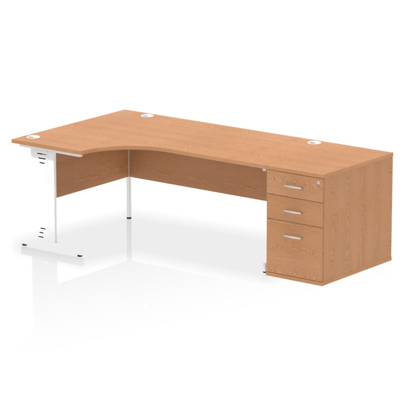 Surge 1800mm Cable Managed Left Crescent Desk Workstation - Image 24
