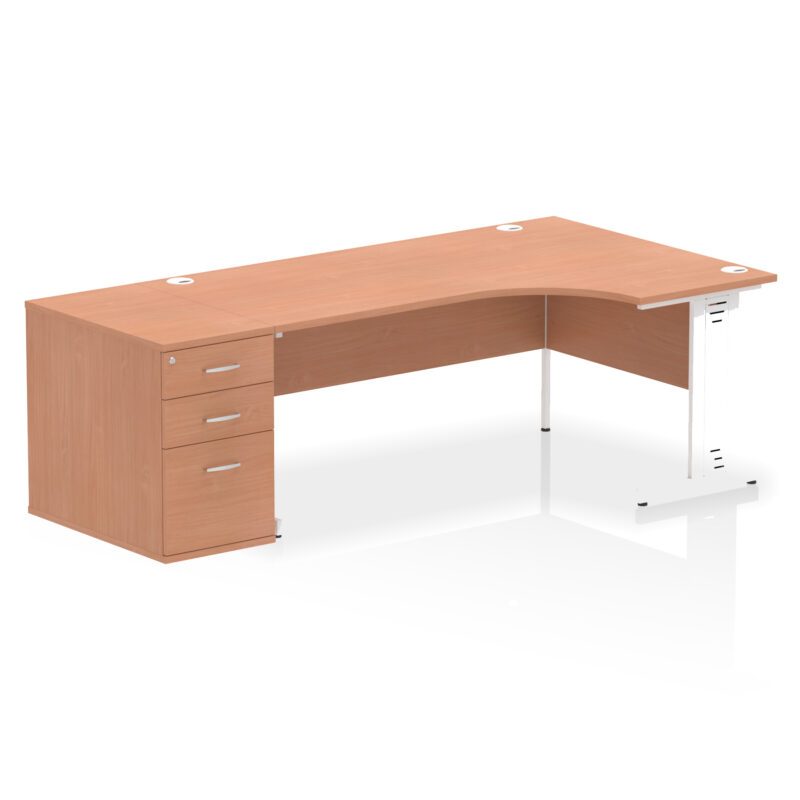 Surge 1800mm Cable Managed Right Crescent Desk Workstation - Image 6