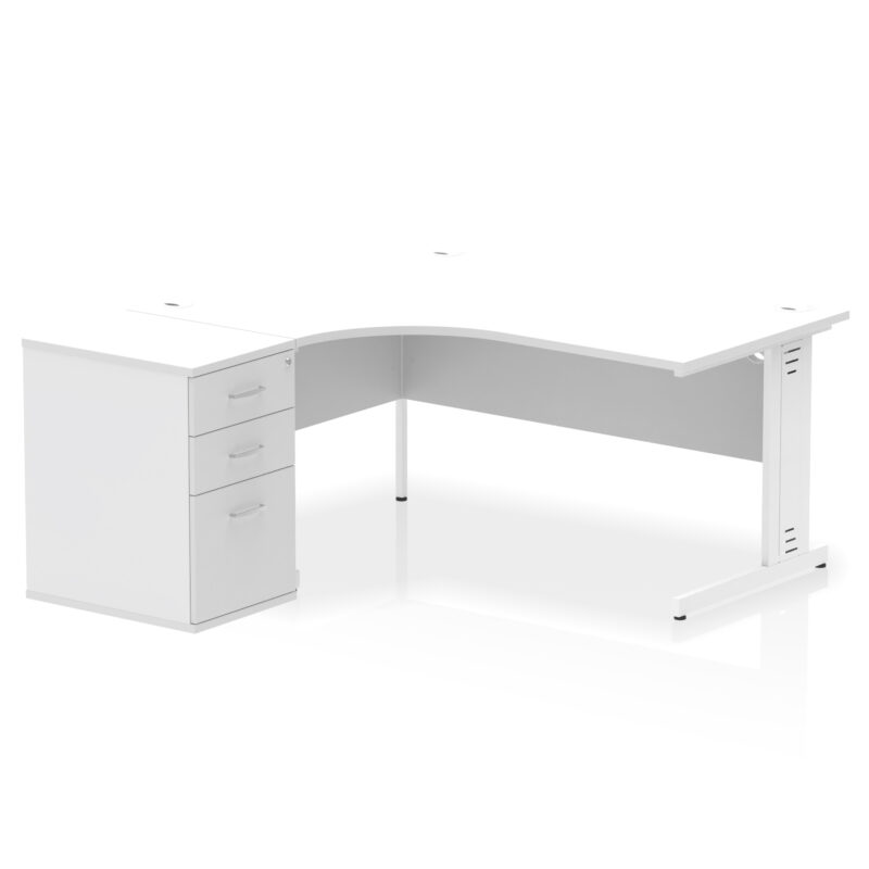 Surge 1600mm Cable Managed Left Crescent Desk Workstation - Image 33