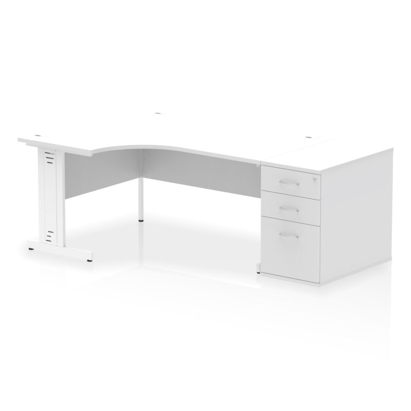 Surge 1600mm Cable Managed Left Crescent Desk Workstation - Image 36