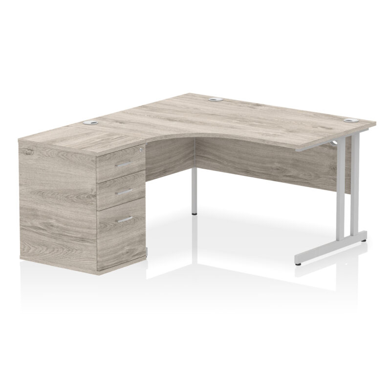 Surge 1400mm Cantilever Left Crescent Desk Workstation - Image 7