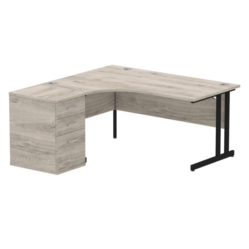 Surge 1600mm Cantilever Left Crescent Desk Workstation - Image 7
