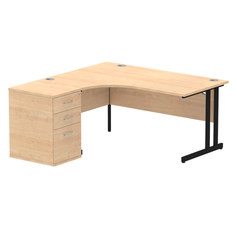 Surge 1600mm Cantilever Left Crescent Desk Workstation - Image 13