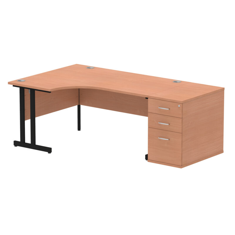 Surge 1600mm Cantilever Left Crescent Desk Workstation - Image 4