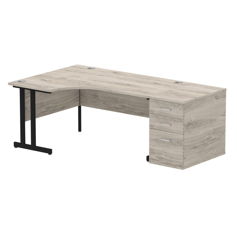 Surge 1600mm Cantilever Left Crescent Desk Workstation - Image 10