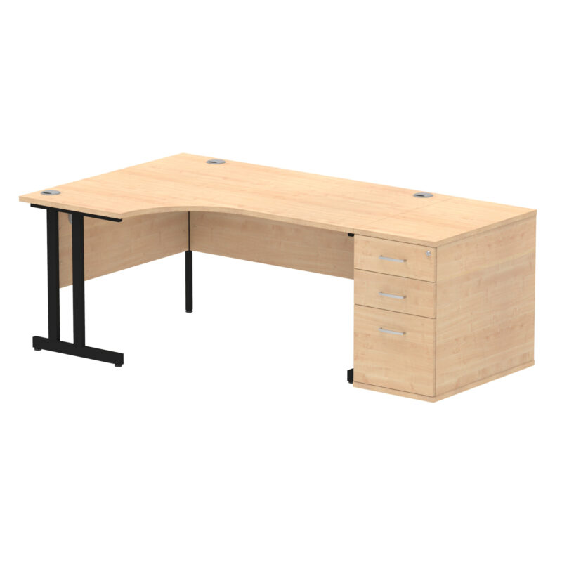 Surge 1600mm Cantilever Left Crescent Desk Workstation - Image 16
