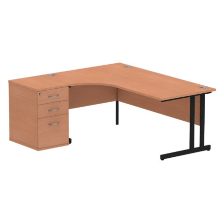 Surge 1800mm Cantilever Left Crescent Desk Workstation