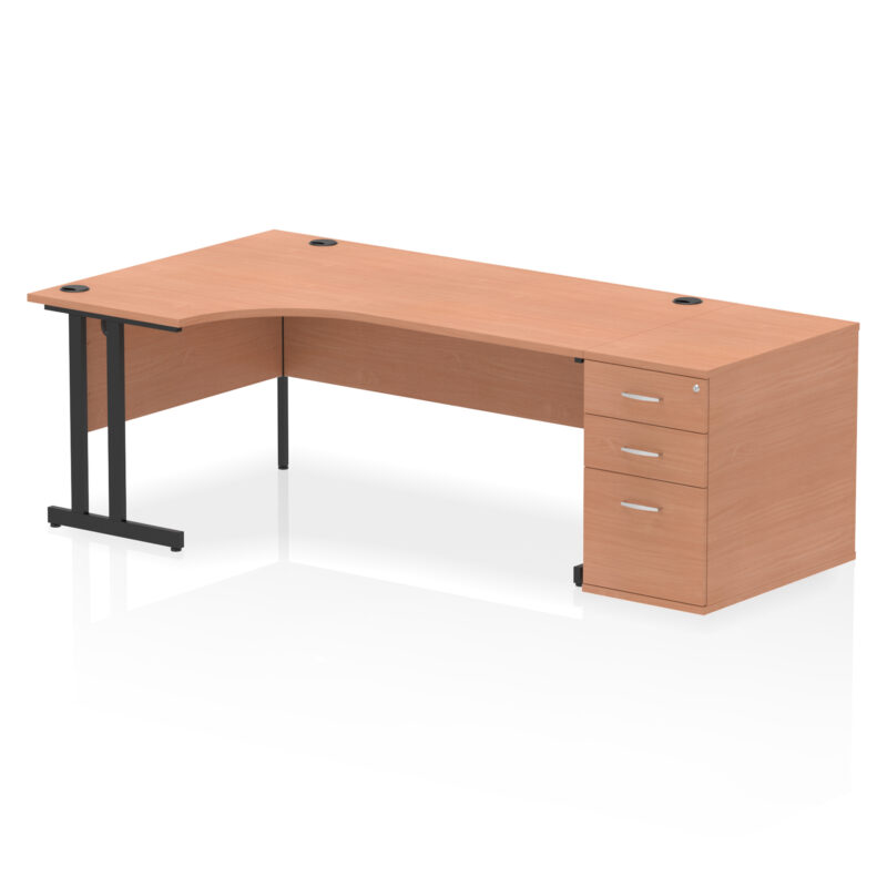 Surge 1800mm Cantilever Left Crescent Desk Workstation - Image 4