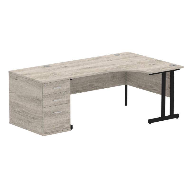 Surge 1600mm Cantilever Right Crescent Desk Workstation - Image 10