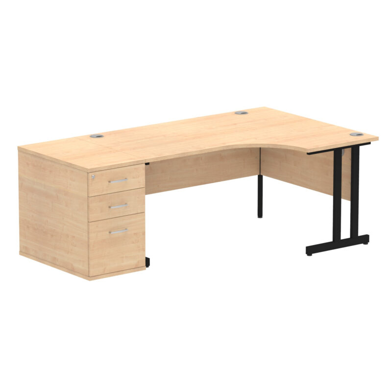 Surge 1600mm Cantilever Right Crescent Desk Workstation - Image 16
