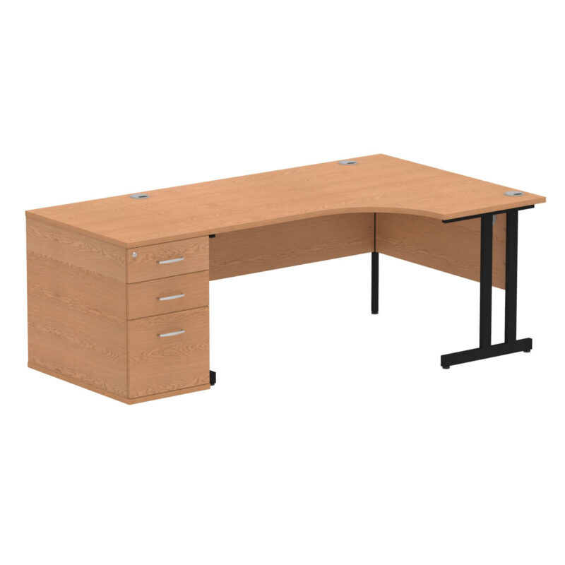 Surge 1600mm Cantilever Right Crescent Desk Workstation - Image 22