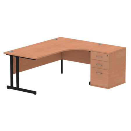 Surge 1800mm Cantilever Right Crescent Desk Workstation