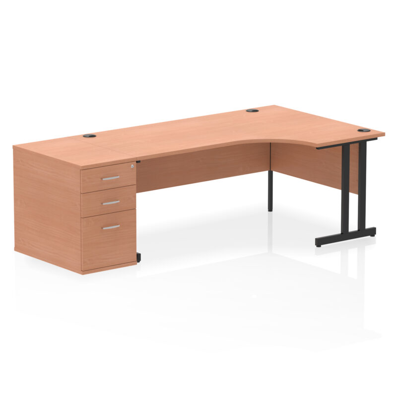 Surge 1800mm Cantilever Right Crescent Desk Workstation - Image 4