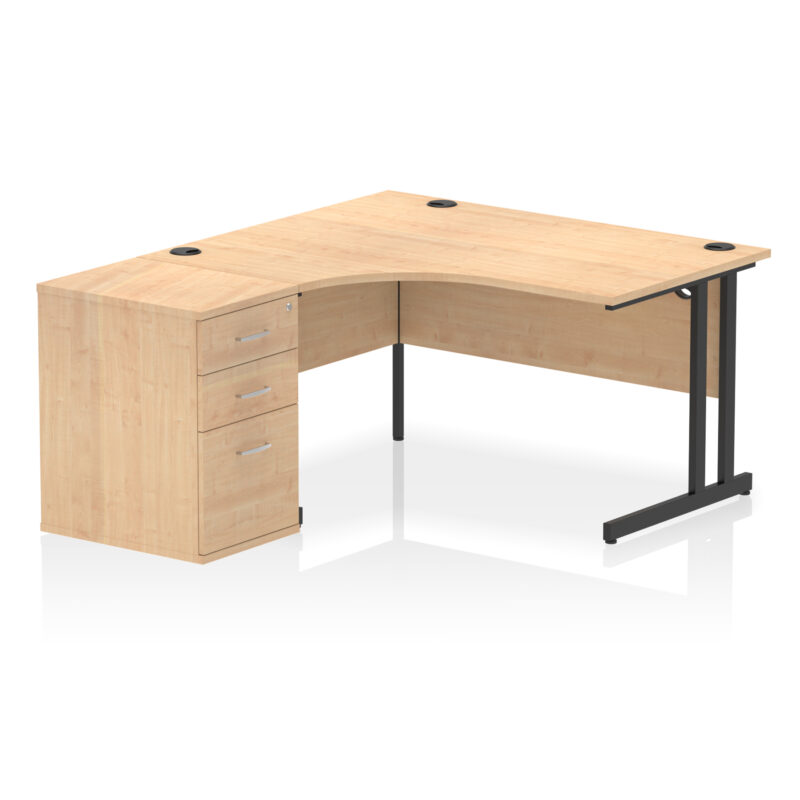 Surge 1400mm Cantilever Left Crescent Desk Workstation - Image 15