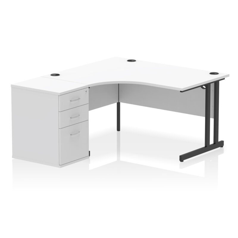Surge 1400mm Cantilever Left Crescent Desk Workstation - Image 33