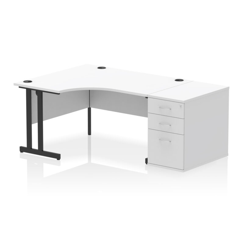 Surge 1400mm Cantilever Left Crescent Desk Workstation - Image 36