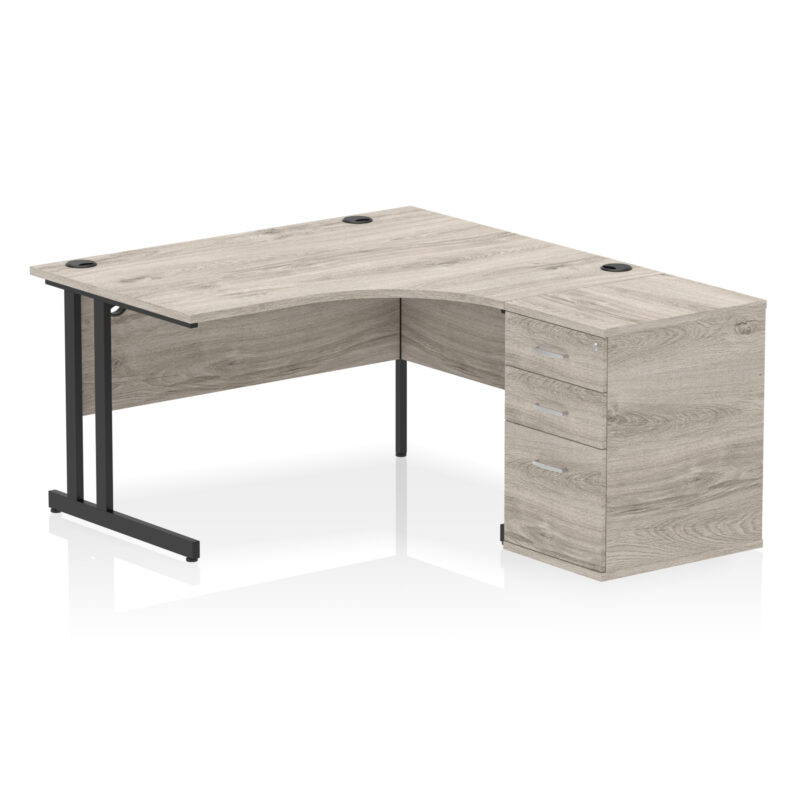 Surge 1400mm Cantilever Right Crescent Desk Workstation - Image 9