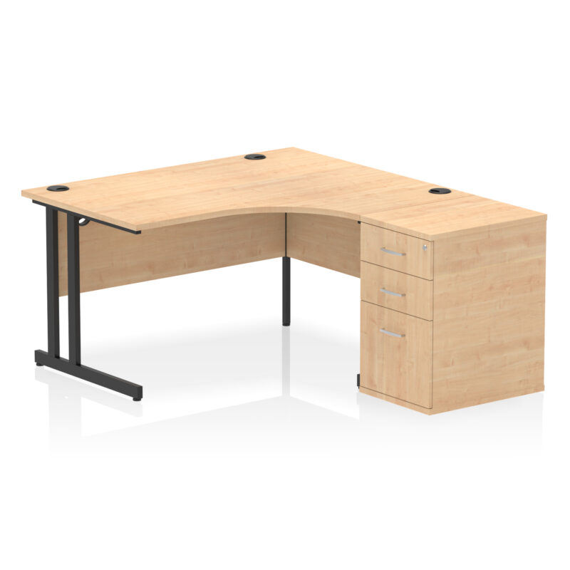 Surge 1400mm Cantilever Right Crescent Desk Workstation - Image 15