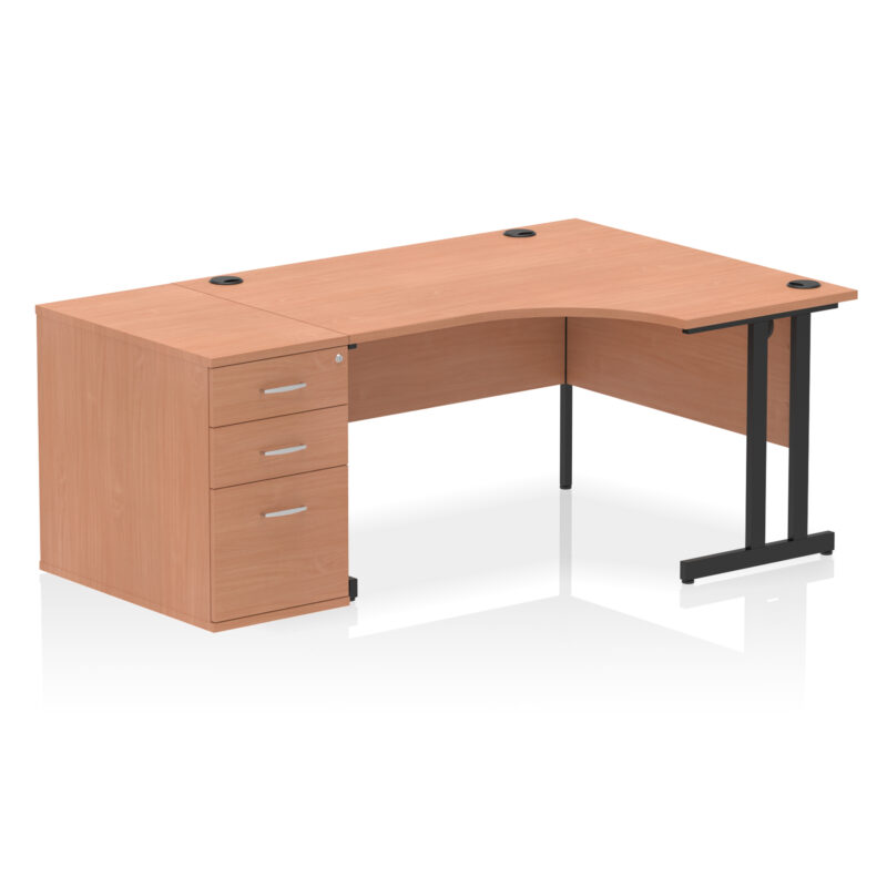 Surge 1400mm Cantilever Right Crescent Desk Workstation - Image 6
