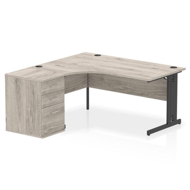 Surge 1600mm Cable Managed Left Crescent Desk Workstation - Image 8