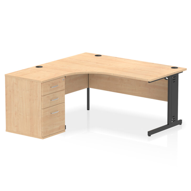 Surge 1600mm Cable Managed Left Crescent Desk Workstation - Image 14