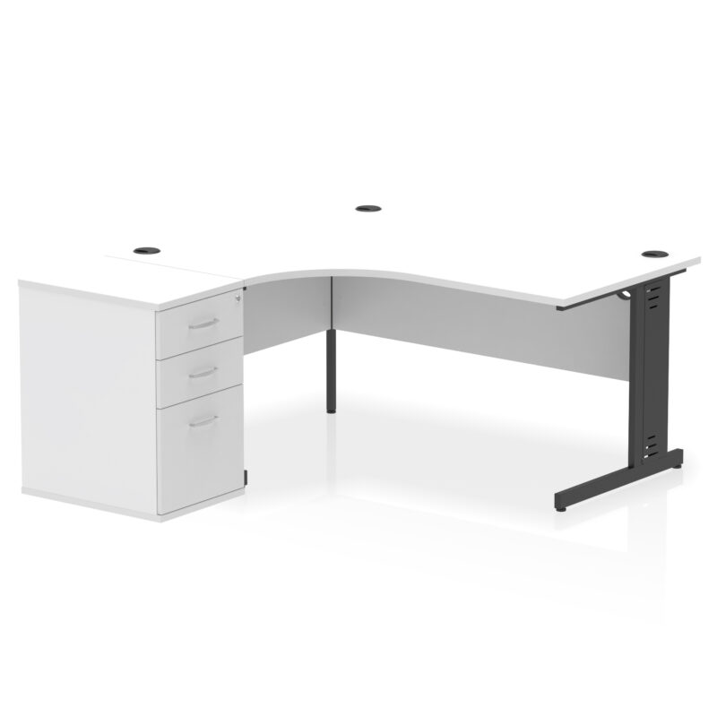 Surge 1600mm Cable Managed Left Crescent Desk Workstation - Image 32