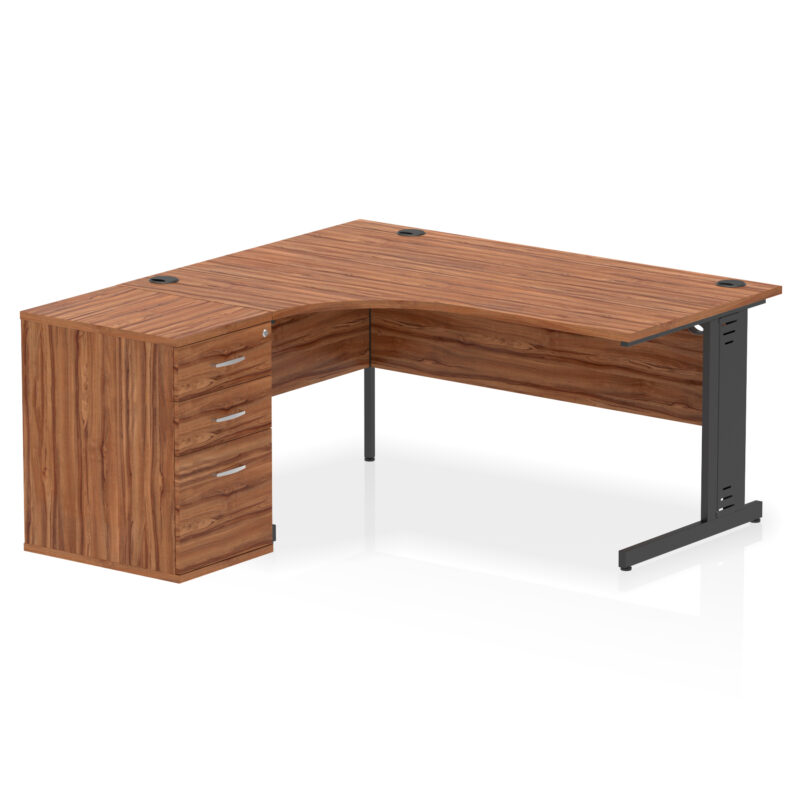 Surge 1600mm Cable Managed Left Crescent Desk Workstation - Image 26