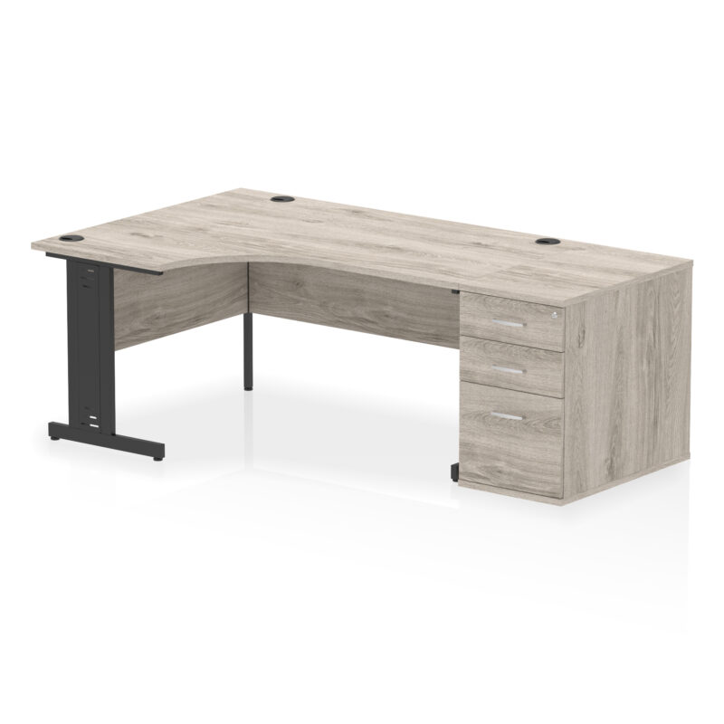 Surge 1600mm Cable Managed Left Crescent Desk Workstation - Image 11