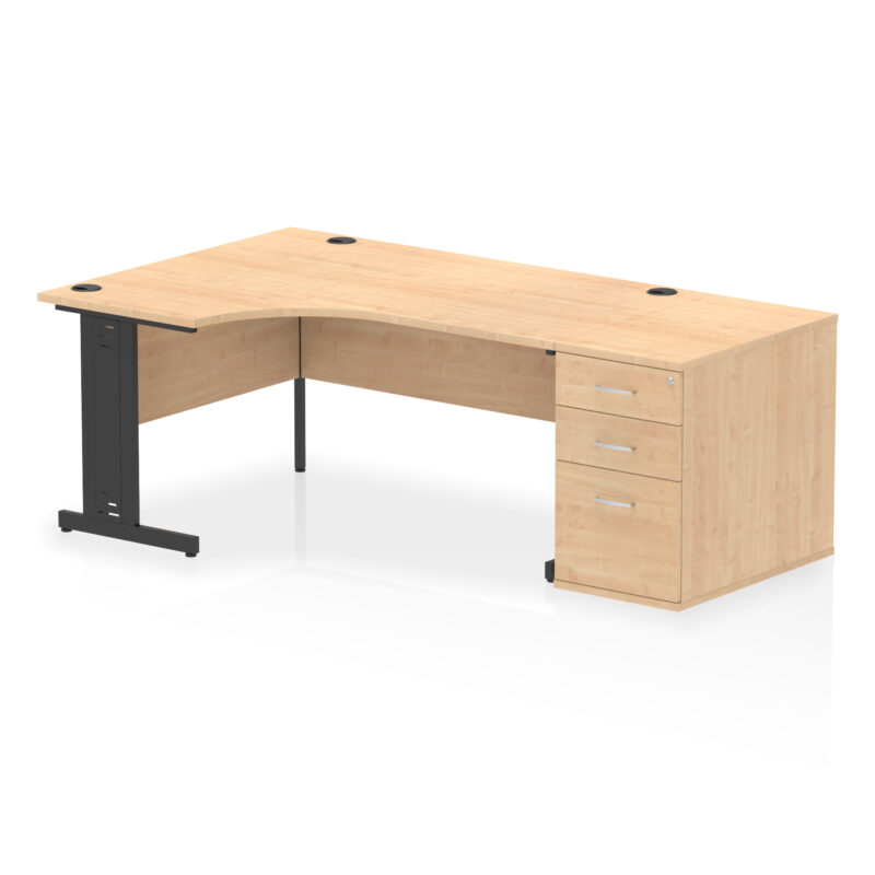 Surge 1600mm Cable Managed Left Crescent Desk Workstation - Image 17