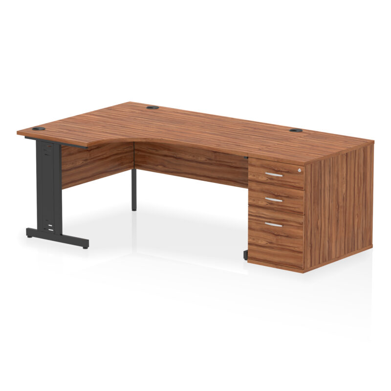 Surge 1600mm Cable Managed Left Crescent Desk Workstation - Image 29