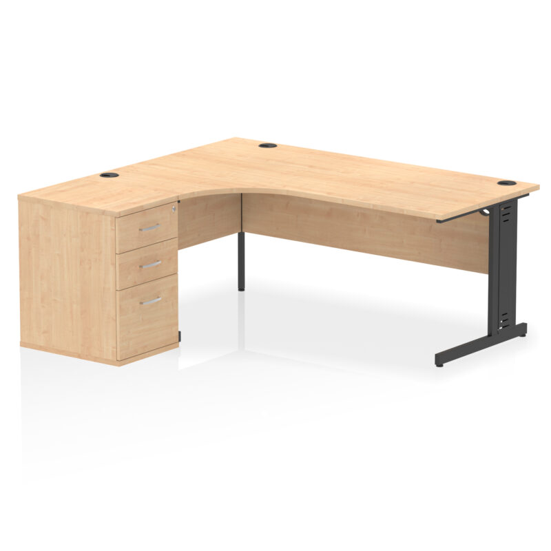 Surge 1800mm Cable Managed Left Crescent Desk Workstation - Image 13
