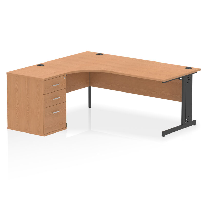 Surge 1800mm Cable Managed Left Crescent Desk Workstation - Image 19