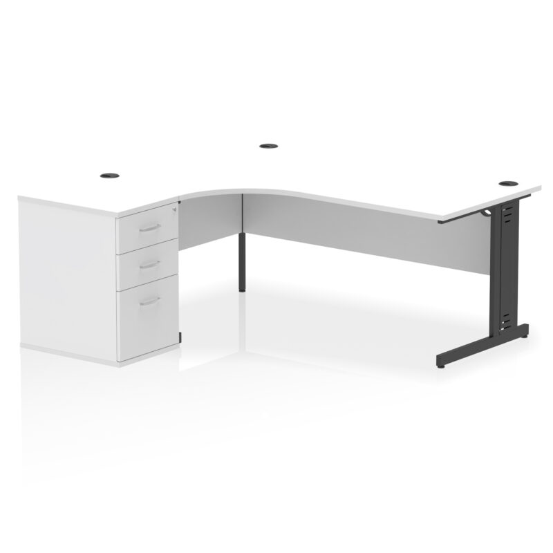 Surge 1800mm Cable Managed Left Crescent Desk Workstation - Image 31