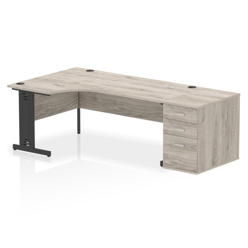 Surge 1800mm Cable Managed Left Crescent Desk Workstation - Image 10