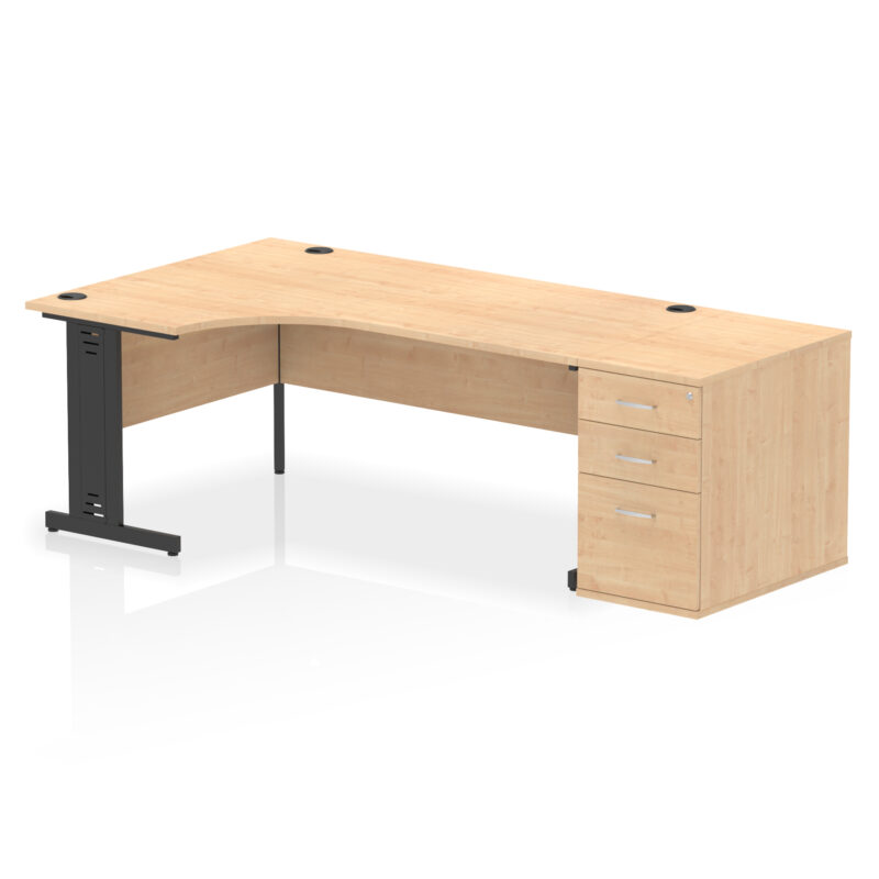 Surge 1800mm Cable Managed Left Crescent Desk Workstation - Image 16