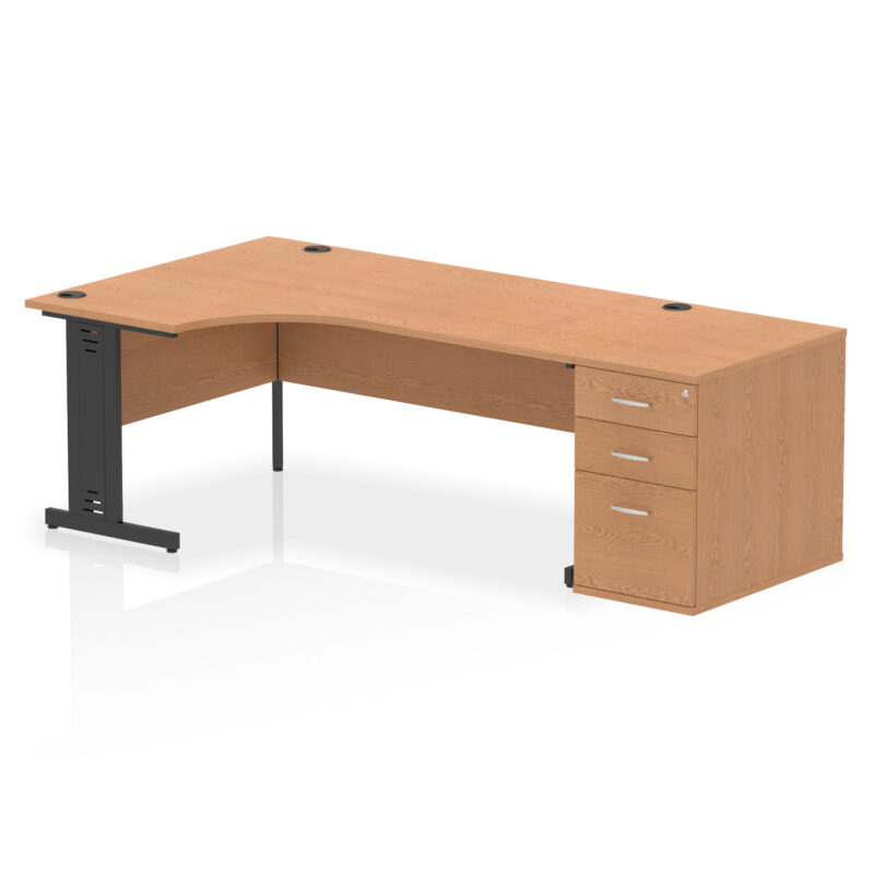 Surge 1800mm Cable Managed Left Crescent Desk Workstation - Image 22